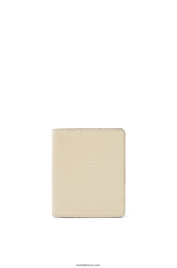 Loewe moterys Pakartotinė kompaktiška piniginė su užtrauktuku iš reljefinės šilkinės veršio odos šviesios avižos BZ26XN1272