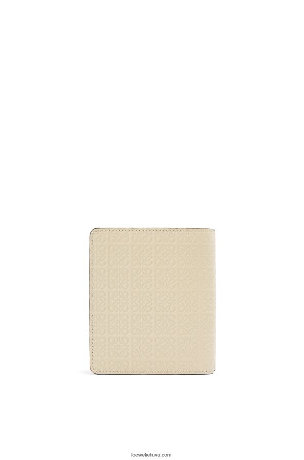 Loewe moterys Pakartotinė kompaktiška piniginė su užtrauktuku iš reljefinės šilkinės veršio odos šviesios avižos BZ26XN1272