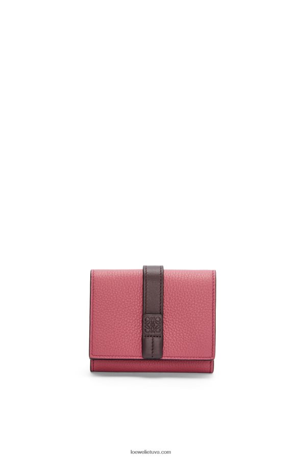 Loewe moterys Trisluoksnė piniginė iš minkštos grūdėtos veršio odos slyva/šokoladas BZ26XN1241