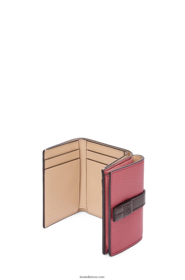 Loewe moterys Trisluoksnė piniginė iš minkštos grūdėtos veršio odos slyva/šokoladas BZ26XN1241