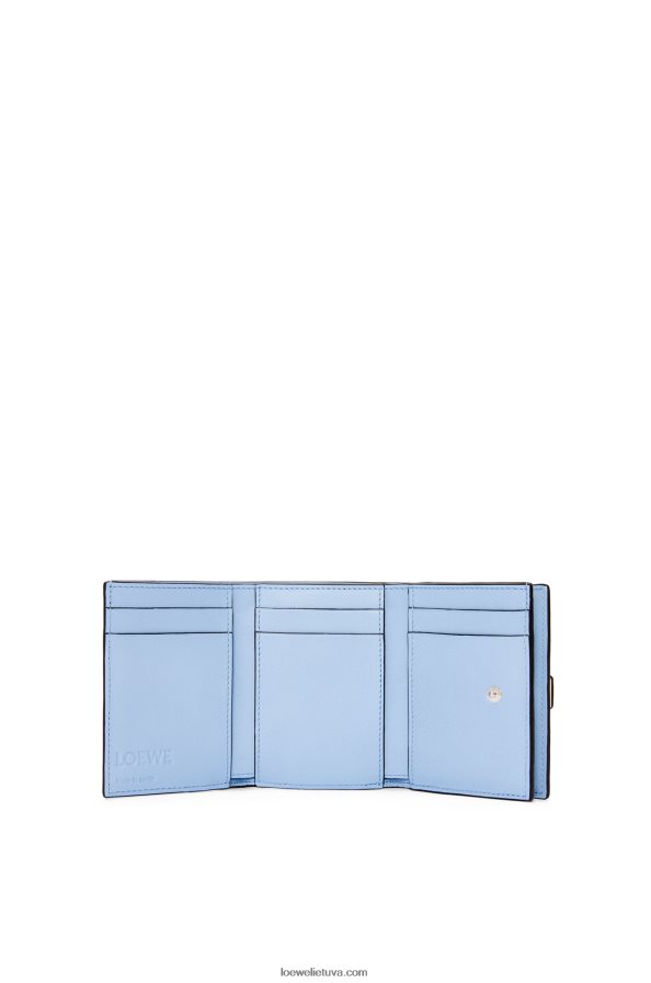 Loewe moterys Trisluoksnė piniginė iš minkštos grūdėtos veršio odos švelniai balta/kalkių geltona BZ26XN1227