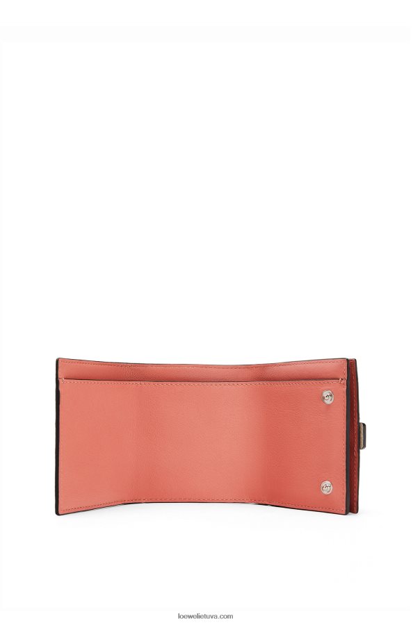 Loewe moterys Trisluoksnė piniginė iš minkštos grūdėtos veršio odos šviesios avižos/medus BZ26XN1315