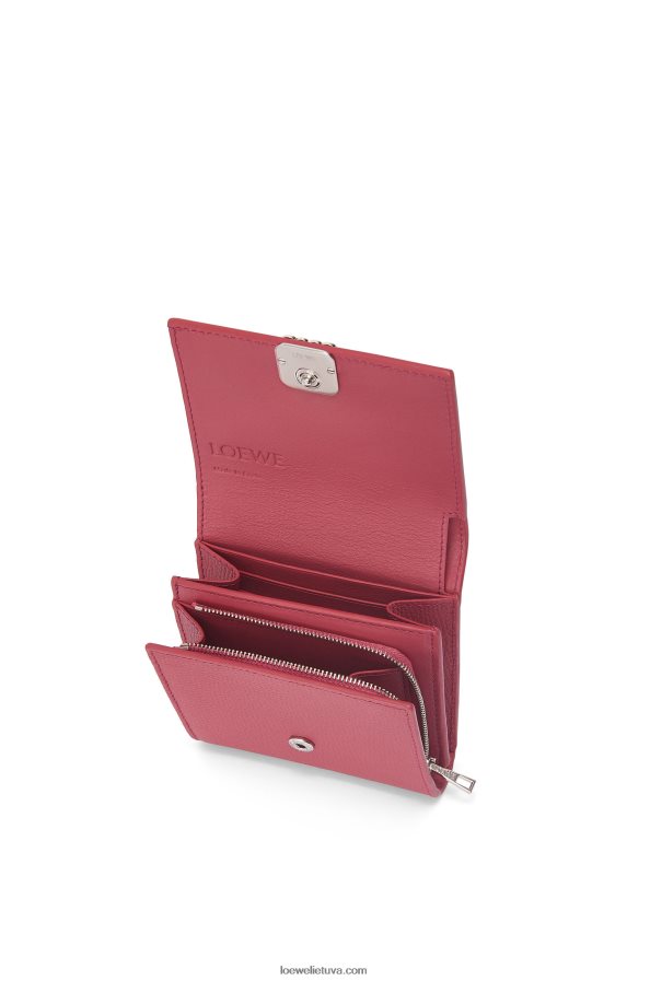 Loewe moterys anagram kompaktiška atvartu piniginė iš akmenukų grūdėtos veršienos slyva BZ26XN1239
