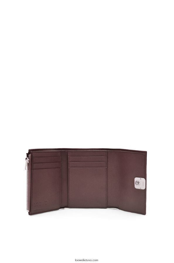 Loewe moterys anagrama maža vertikali piniginė iš akmenukų grūdėtos veršio odos bordo BZ26XN1297