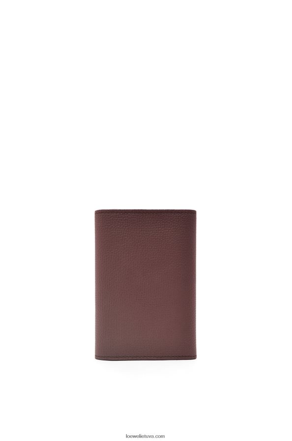 Loewe moterys anagrama maža vertikali piniginė iš akmenukų grūdėtos veršio odos bordo BZ26XN1297