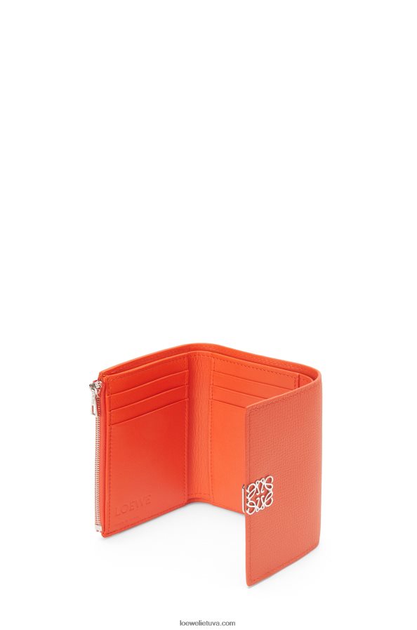 Loewe moterys anagrama maža vertikali piniginė iš akmenukų grūdėtos veršio odos oranžinė BZ26XN1292