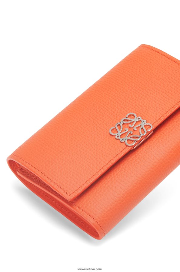 Loewe moterys anagrama maža vertikali piniginė iš akmenukų grūdėtos veršio odos oranžinė BZ26XN1292
