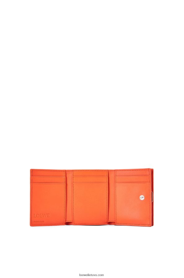 Loewe moterys anagramos trisluoksnė piniginė iš žvirgždo grūdėtos odos oranžinė BZ26XN1293