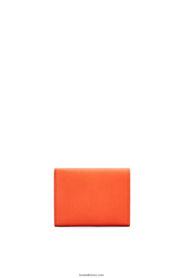 Loewe moterys anagramos trisluoksnė piniginė iš žvirgždo grūdėtos odos oranžinė BZ26XN1293