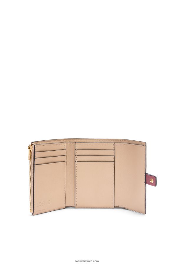 Loewe moterys maža vertikali piniginė iš minkštos grūdėtos veršienos slyva/šokoladas BZ26XN1243