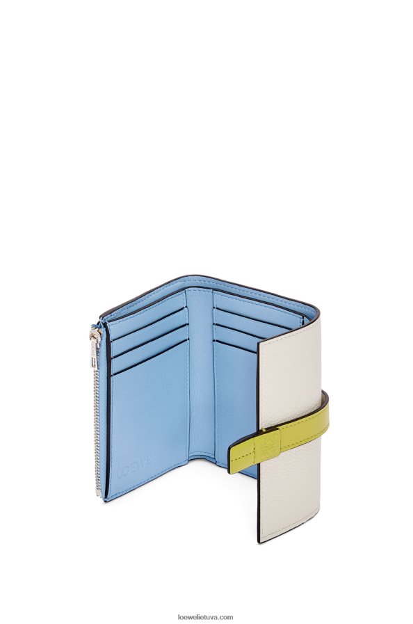 Loewe moterys maža vertikali piniginė iš minkštos grūdėtos veršienos švelniai balta/kalkių geltona BZ26XN1228