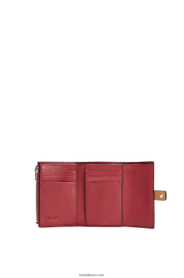 Loewe moterys maža vertikali piniginė iš minkštos grūdėtos veršienos šviesi karamelė/pekano BZ26XN1256
