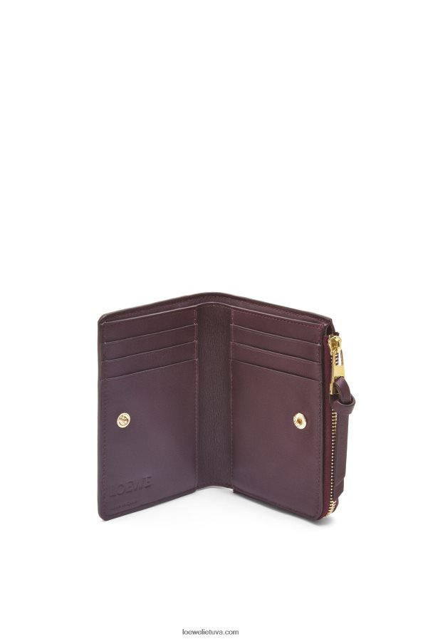 Loewe moterys octopus plona užtrauktuku piniginė iš klasikinės blauzdos odos slyva BZ26XN1303