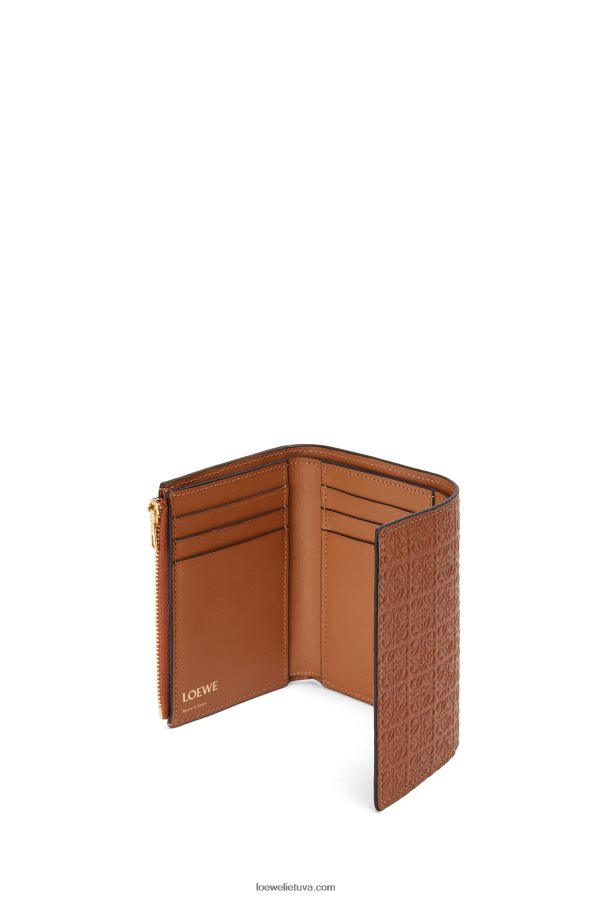 Loewe moterys pakartokite mažą vertikalią piniginę iš reljefinio šilko veršiuko įdegis BZ26XN1280