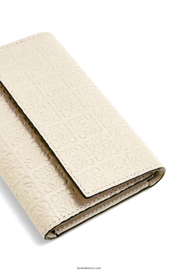 Loewe moterys pakartokite mažą vertikalią piniginę iš reljefinio šilko veršiuko šviesios avižos BZ26XN1273