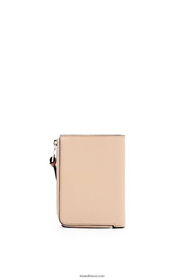 Loewe moterys plona užtrauktuku užsegama piniginė iš minkštos blauzdos odos nuogas / citronelė BZ26XN1298
