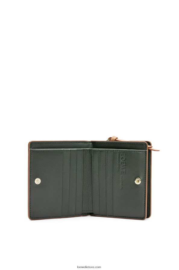 Loewe moterys varlė kompaktiška užtrauktuku piniginė klasikinio blauzdos šilta dykuma BZ26XN1305