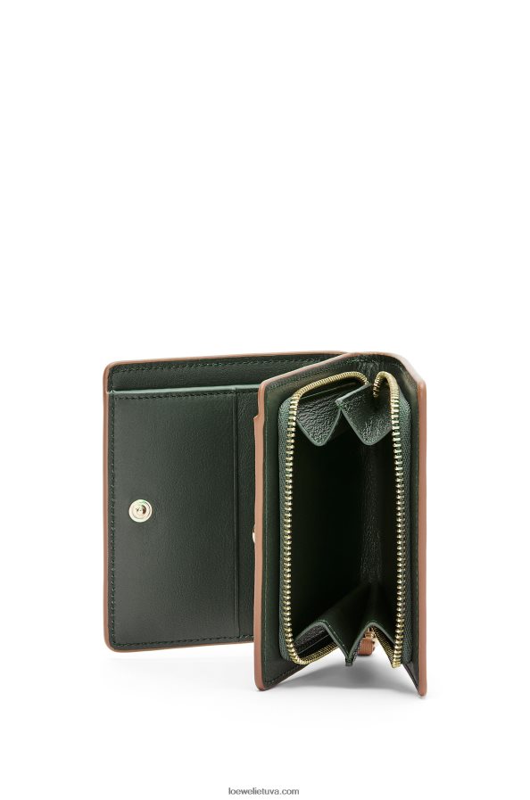 Loewe moterys varlė kompaktiška užtrauktuku piniginė klasikinio blauzdos šilta dykuma BZ26XN1305