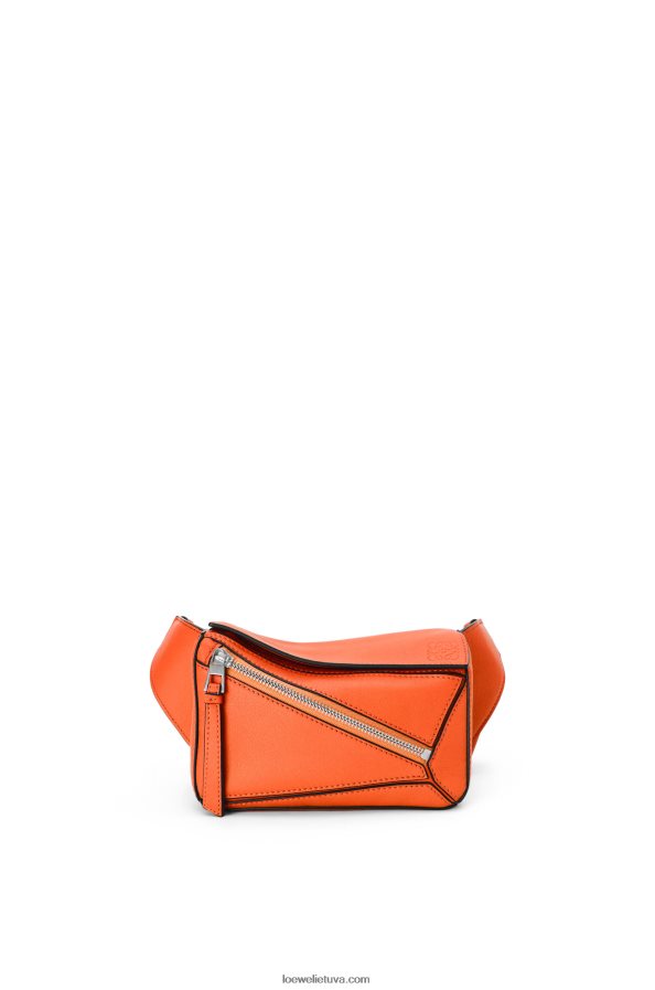 Loewe vyrų mini galvosūkis iš klasikinės blauzdos odos oranžinė BZ26XN571
