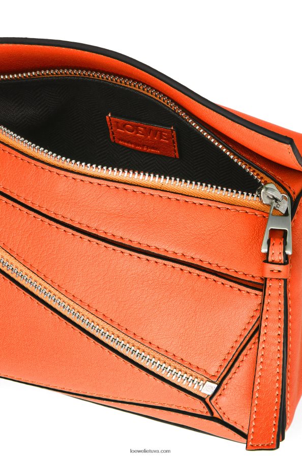 Loewe vyrų mini galvosūkis iš klasikinės blauzdos odos oranžinė BZ26XN571