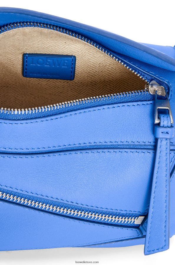 Loewe vyrų mini galvosūkis iš klasikinės blauzdos odos pajūrio mėlyna BZ26XN547