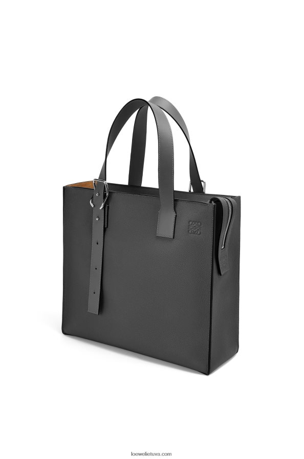 Loewe vyrų Sagtis su užtrauktuku iš minkštos blauzdos odos juodas BZ26XN179