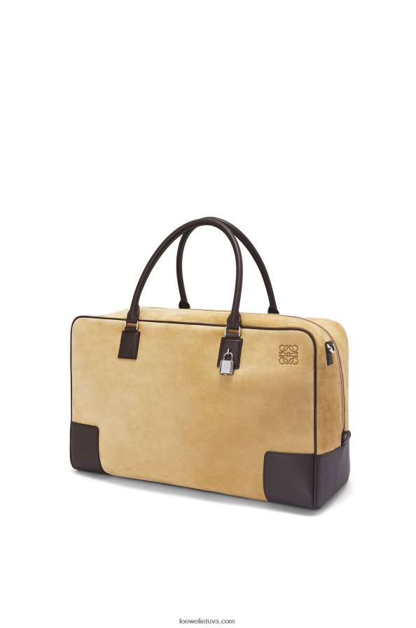 Loewe vyrų amazona 44 maišelis iš zomšos ir blauzdos odos aukso/šokolado ruda BZ26XN160