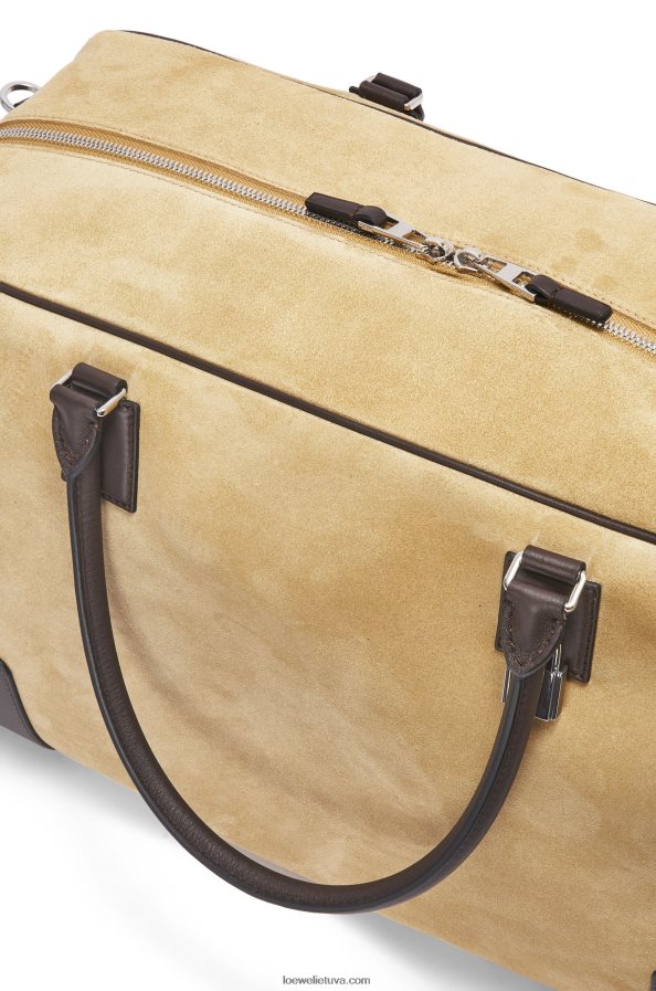 Loewe vyrų amazona 44 maišelis iš zomšos ir blauzdos odos aukso/šokolado ruda BZ26XN160