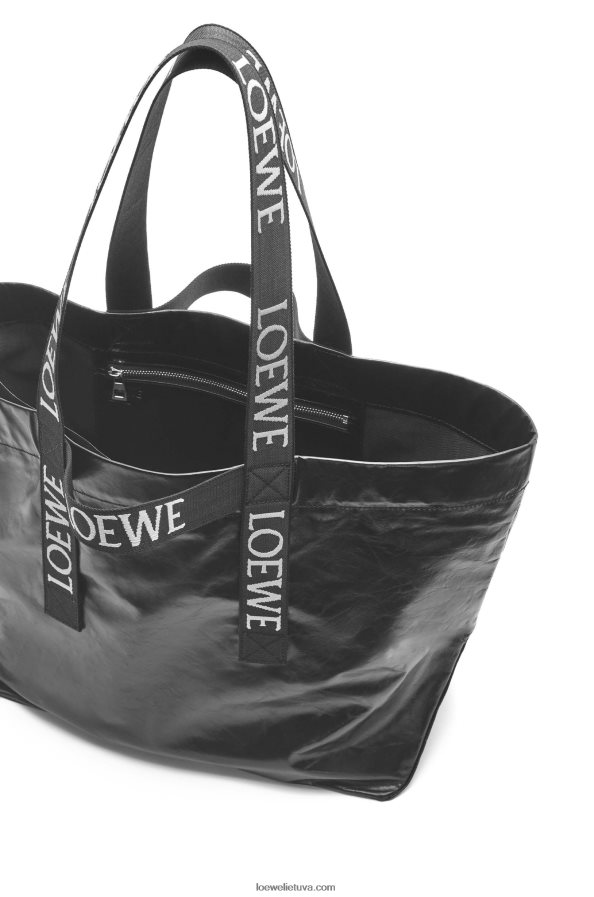 Loewe vyrų sulankstykite pirkėją popierine veršio oda juodas BZ26XN68