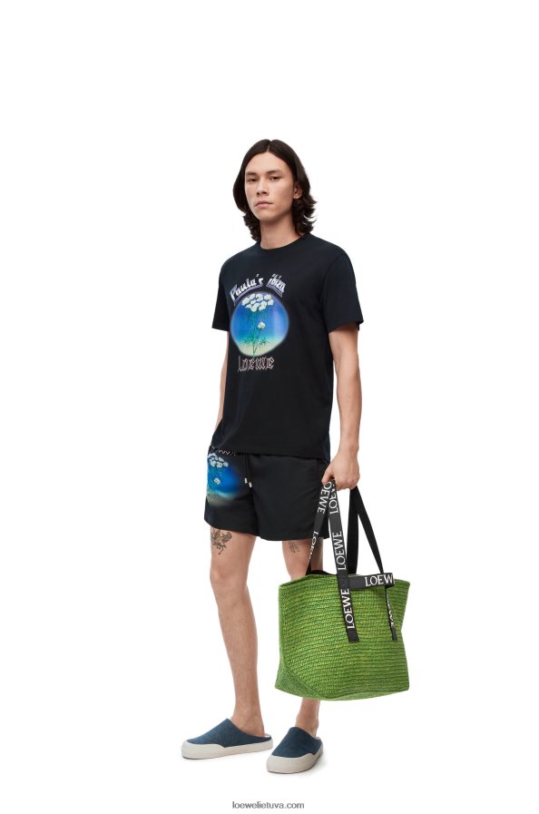 Loewe vyrų sulankstytas pirkėjas rafijoje žalia/juoda BZ26XN29